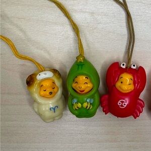 Disney Peek a Pooh Zodiac Star Sign Series Set of 3 Dangler Charms